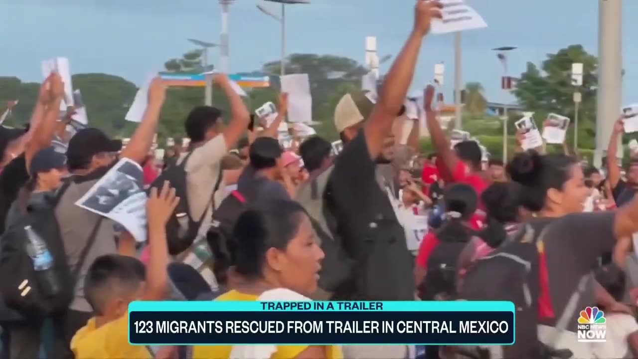 123 migrants rescued from abandoned trailer in central Mexico