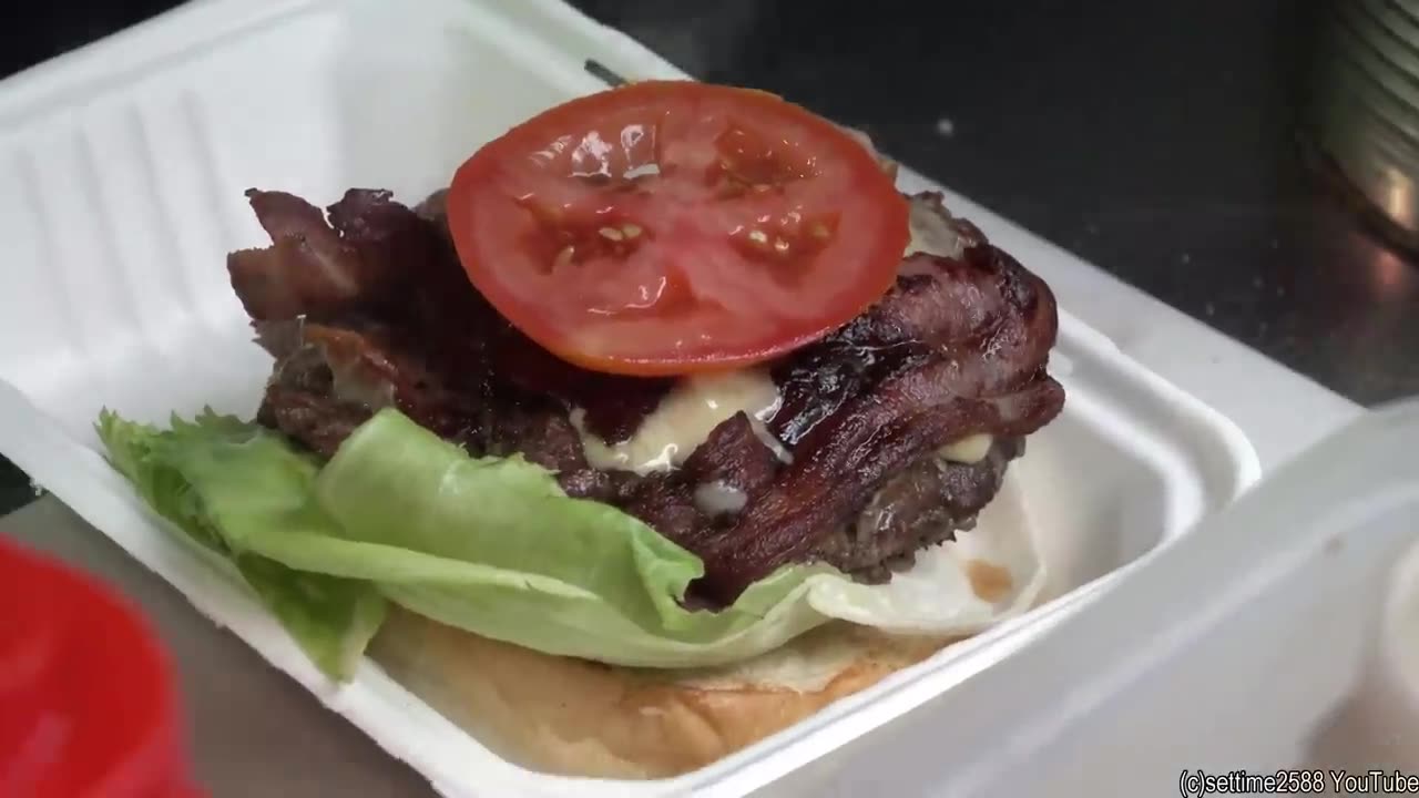 Big Burgers and Lots of Melted Cheese. Traditional London Street Food