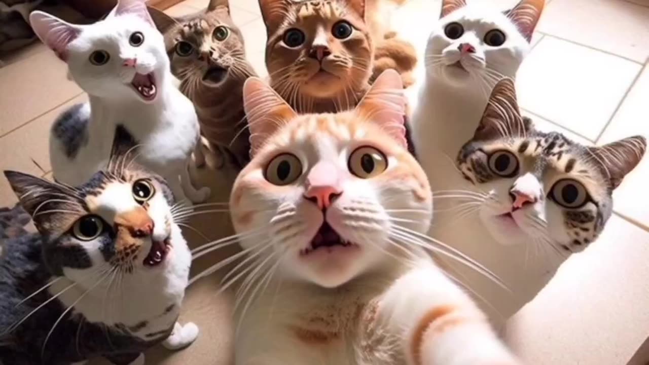 cat's taking selfie wid his gang🐱❤