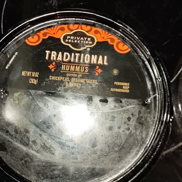 Eating Private Selection Traditional Hummus And Stacy's Pita Thins, 9/24/23