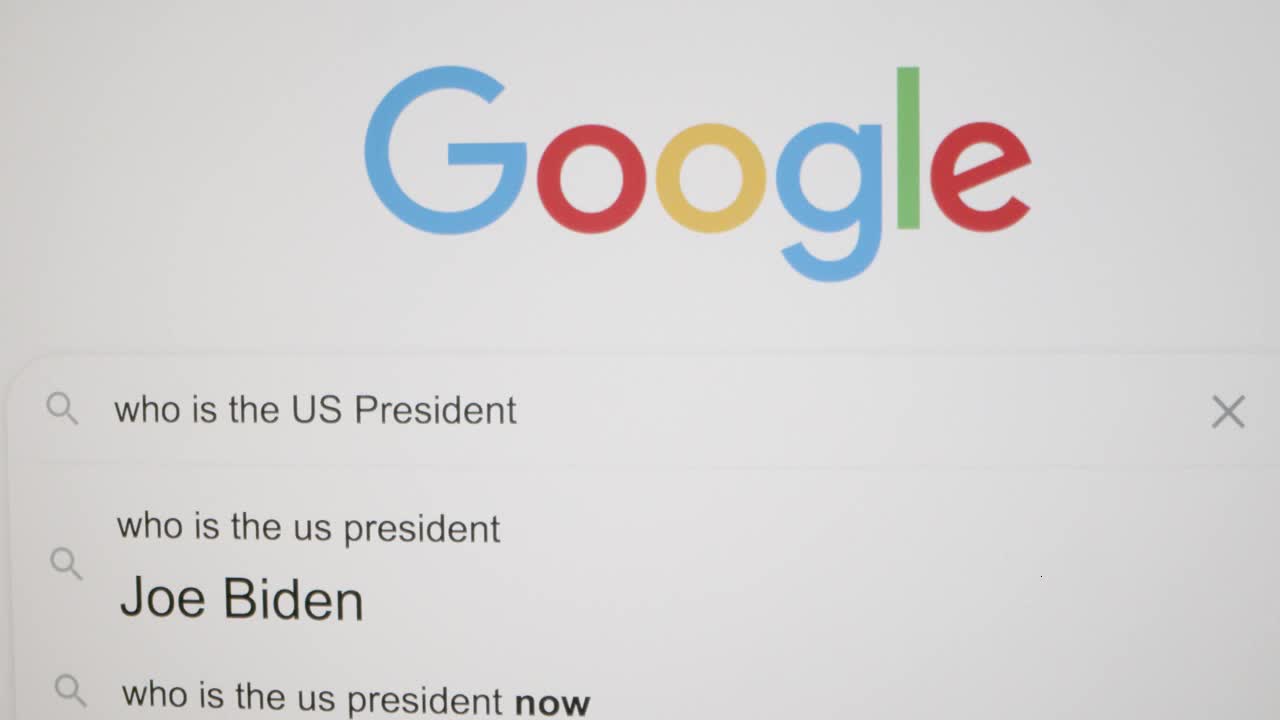 Tracking Out Typing Who is US President in Google Search Bar