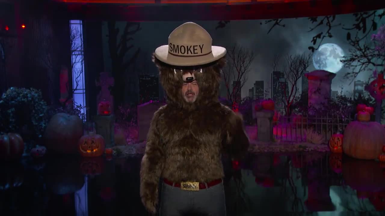 Satanic skit on Jimmy Kimmel featuring a mock 1980s Snuggle Bear commerical sacrificing children