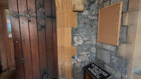 Walking into St Mary's church Tenby. March 2022