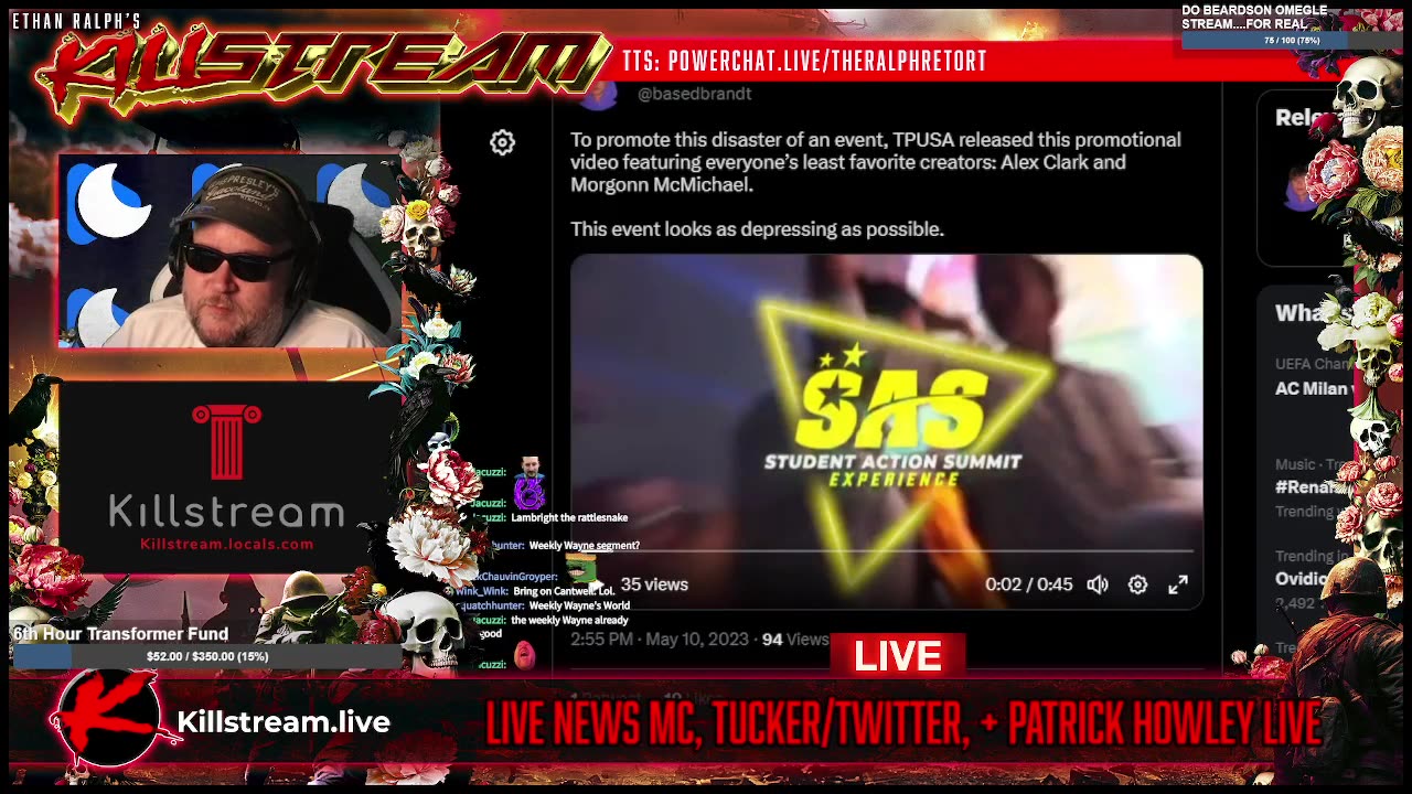 KILLSTREAM: LIVE NEWS MC, TUCKER/TWITTER, + MORE