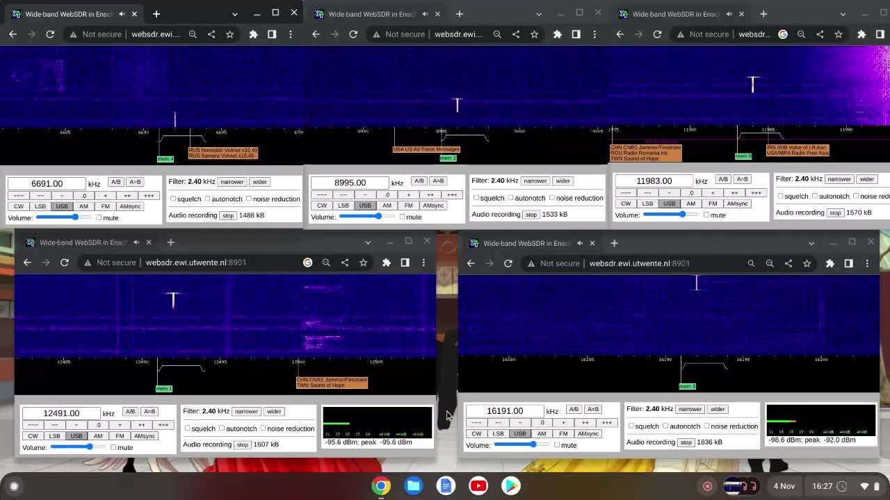 UNID Long Dash 04-11-2022 1627 UTC 5 Different Frequencies