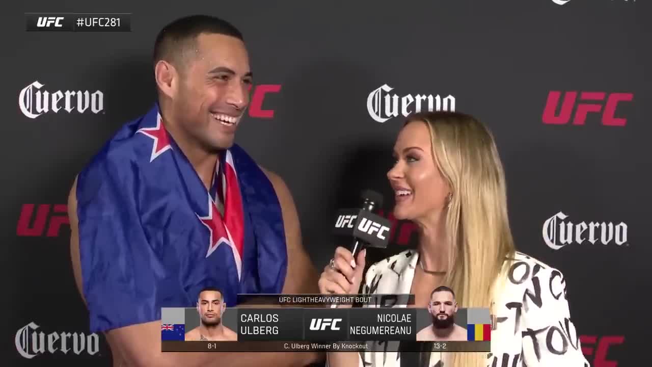 Carlos Ulberg_ 'I am Glad I Got the Job Done Early' _ UFC 281 Quick Hits w_ Laura Sanko