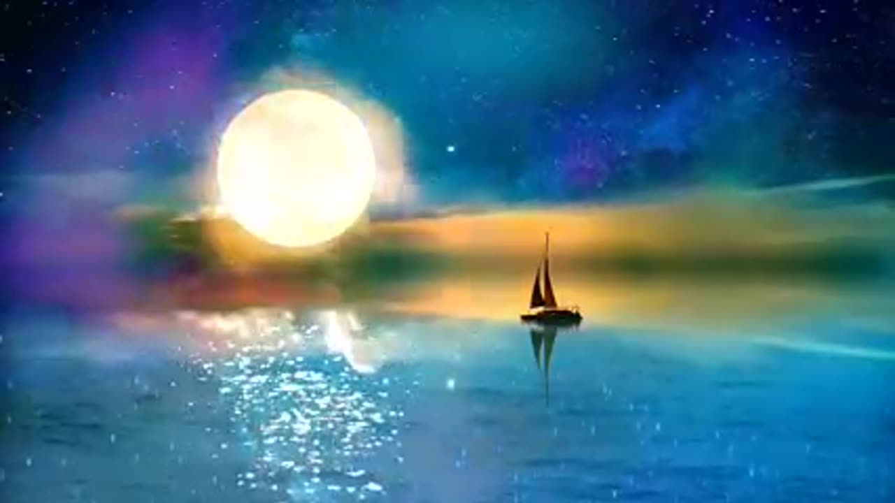 Sun Moon , relaxing sound , video , meditation sound video , Nature rain