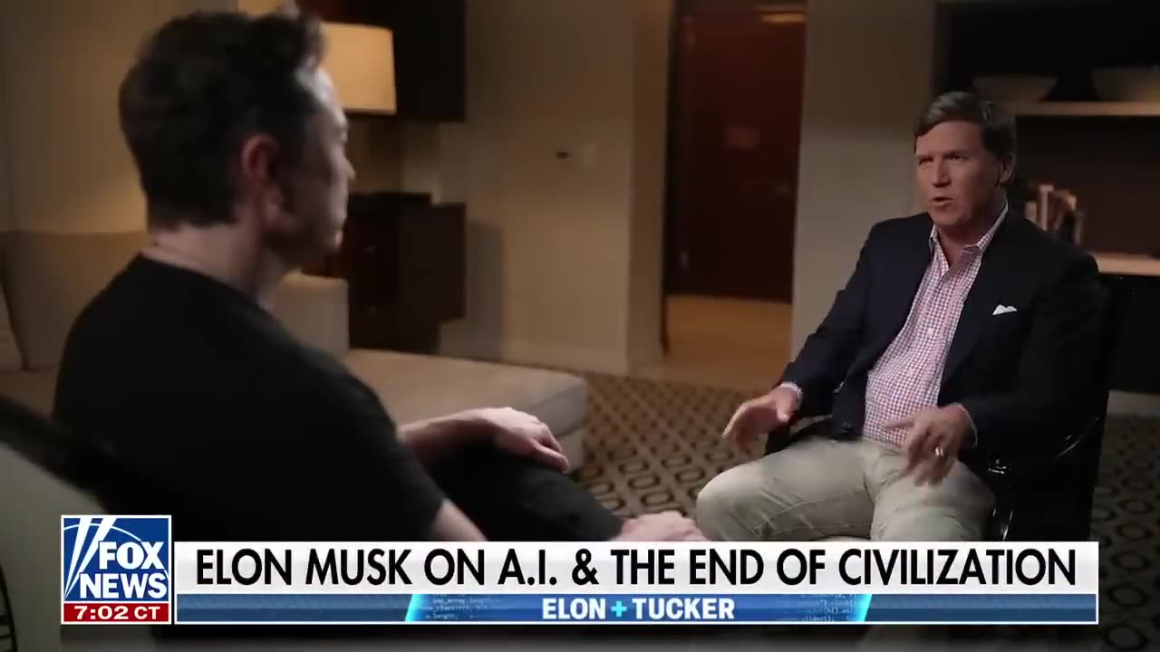 Elon musk tell tucker potential dangers of hyper- intelligent Al