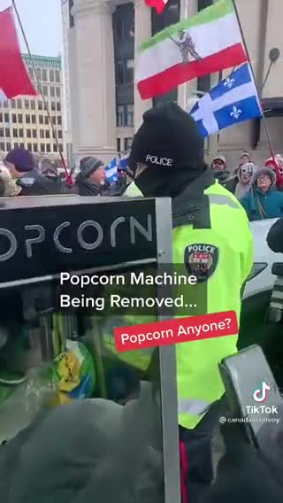They've gone too far now? Taking the POPCORN MACHINE?