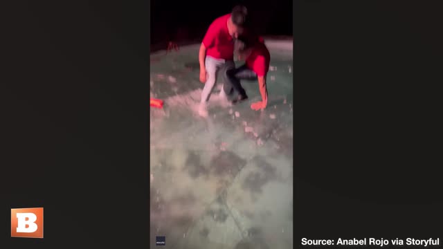 Family Decides to Dance on Frozen Pool, Things Don't Go as Planned..