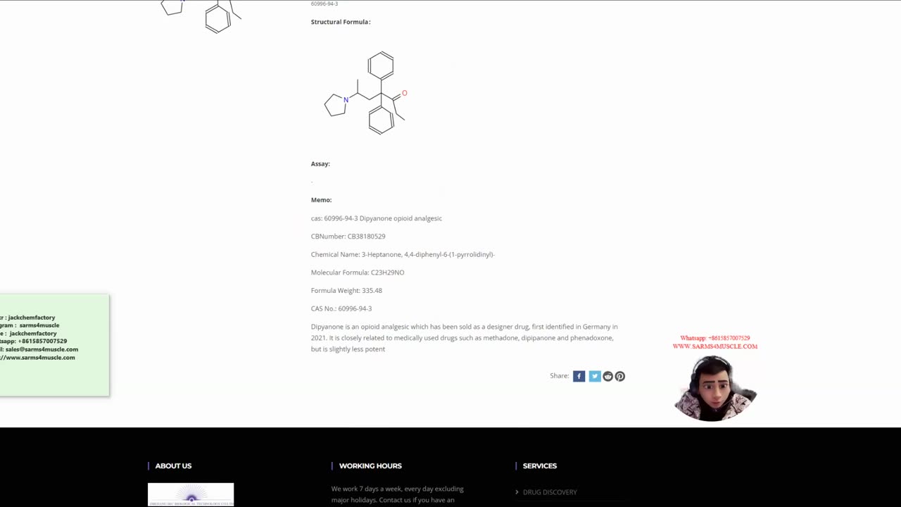 cas: 60996-94-3 Dipyanone opioid analgesic