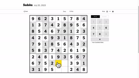 Sudoku 2023-07-20 easy