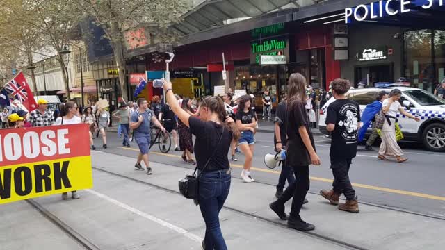 Melbourne March to Russell & Burke Street Intersection 16 04 2022