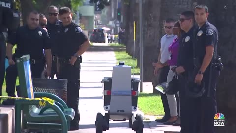 Skynet Fights Back: Food Delivery Robot Drives Through LA Crime Scene