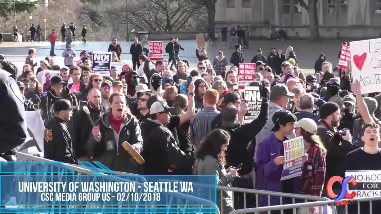 Proud Boys Walk Into AntiFa Crowd And Mock Them Dancing To Their Played Out Chants At UDub