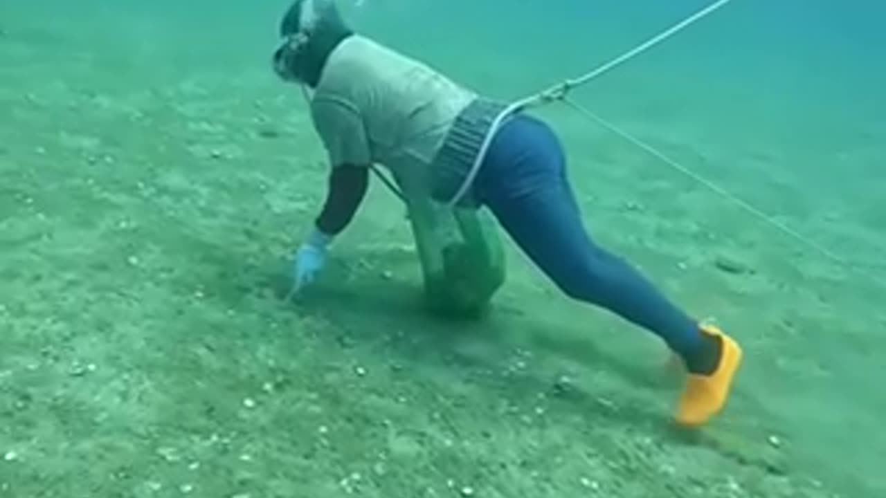 CATCHING CRABS,JELLYFISH,OCTOPUS,SHELLS ETC FROM SEA BED