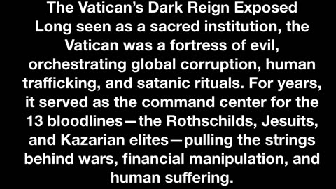 BQQQM! White Hats Strike Italy - 13 Bloodlines Executed, Vatican Empire Falls!.