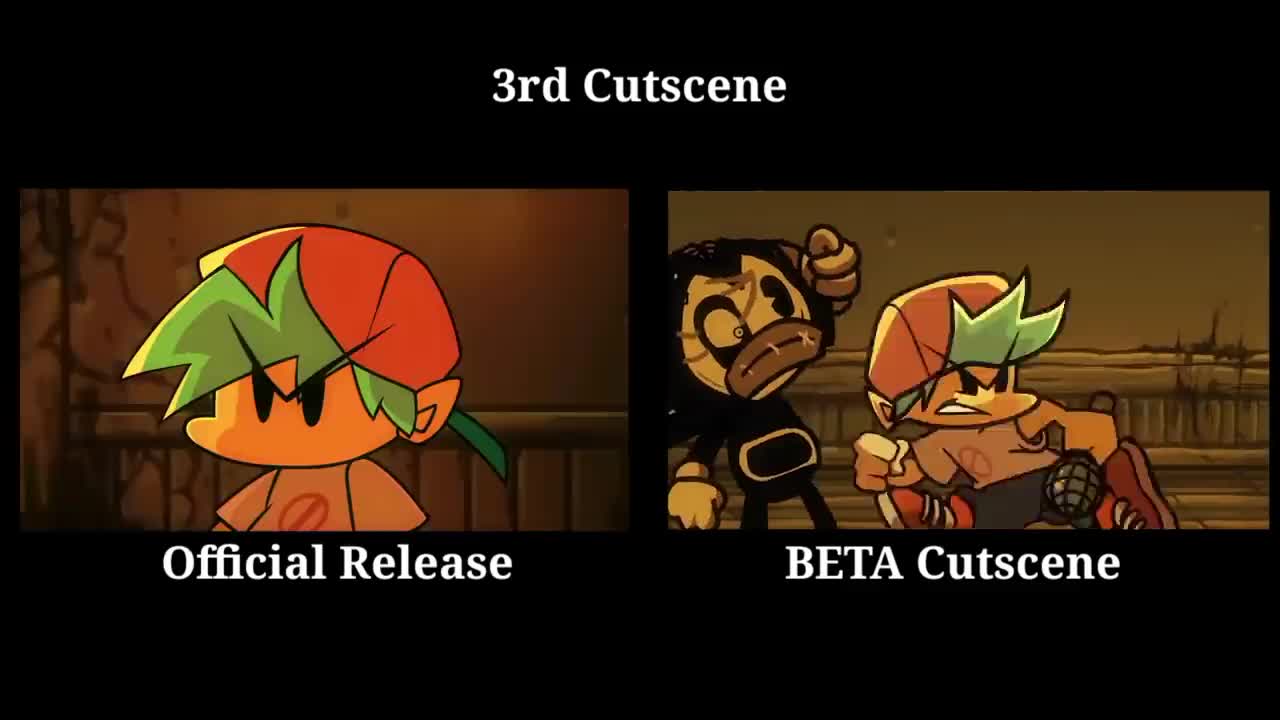 FNF': Indie Cross (Bendy) - Official Release Vs. BETA Cutscene | (Indie Cross Cutscene Comparison)