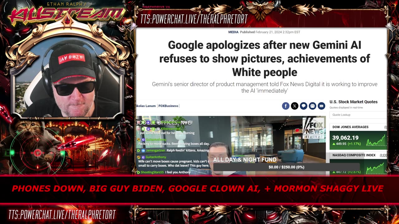 KILLSTREAM: PHONES DOWN, BIG GUY BIDEN, GOOGLE CLOWN AI, + MORMON SHAGGY LIVE