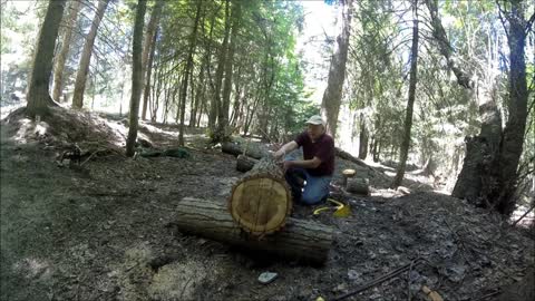 Making cotton huts from logs