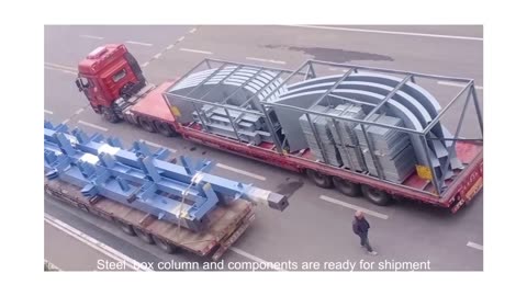 Steel box column and components ready for ship.