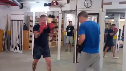 pad work while visiting underground boxing club la zenia spain