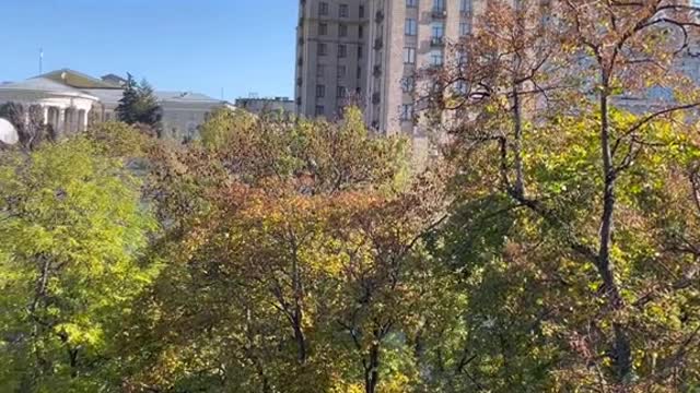 My stay in Kyiv with view of Hotel Ukraine and Maidan