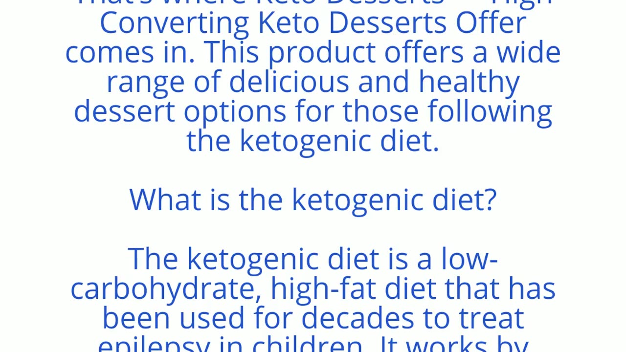 Keto Desserts - High Converting Keto Desserts Offer