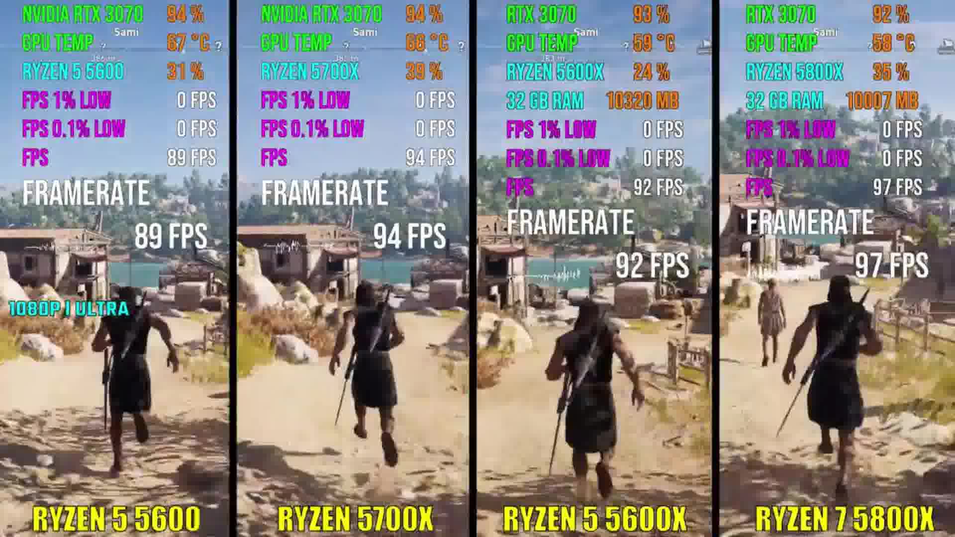 RYZEN 5 5600 vs RYZEN 7 5700X vs RYZEN 5 5600X vs RYZEN 7 5800X | Test in 6 Games