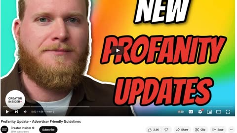 Youtube's "profanity" Updates