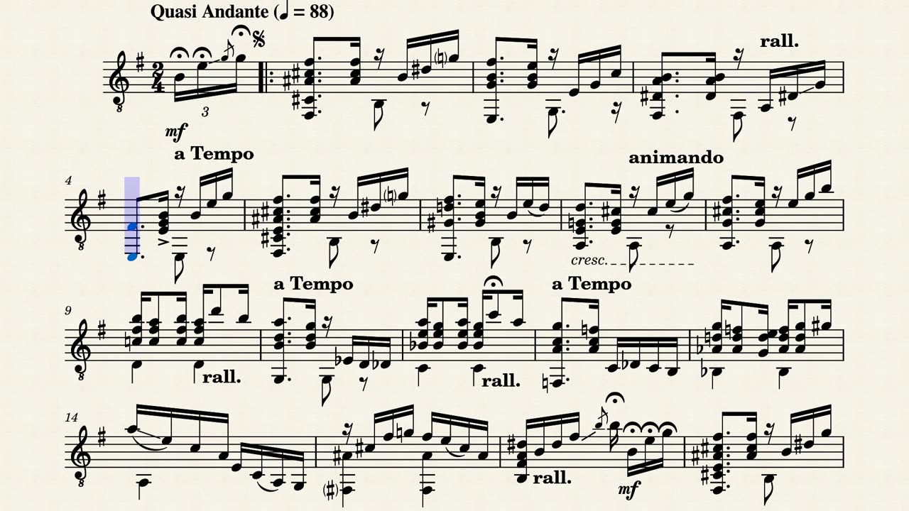 Villa-Lobos - Choros (N°1) Guitar sheet music