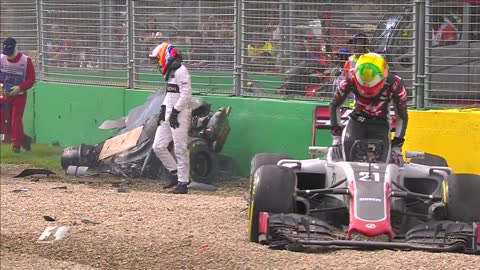 Alonso And Gutierrez Crash | Australian Grand Prix 2016