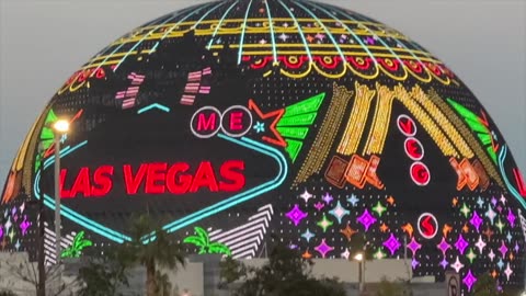 The Las Vegas Sphere on display.