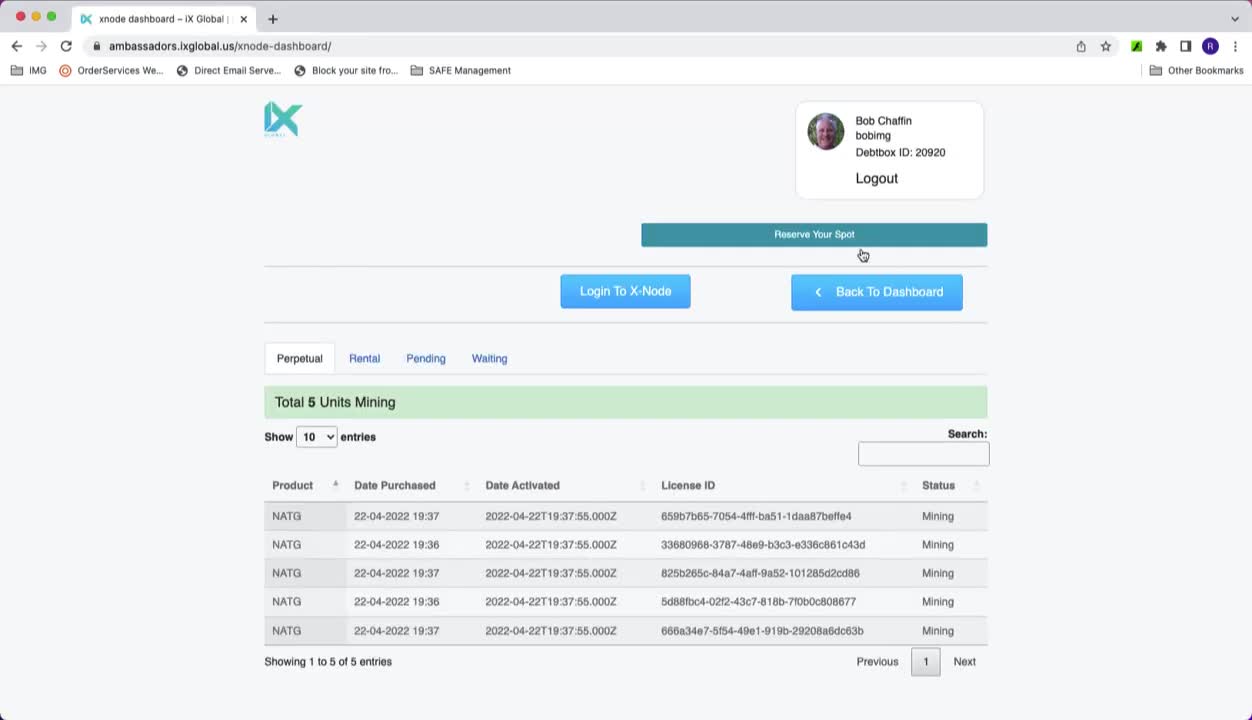 How to reserve your spot for the X-Node waiting list via the iX Backoffice?