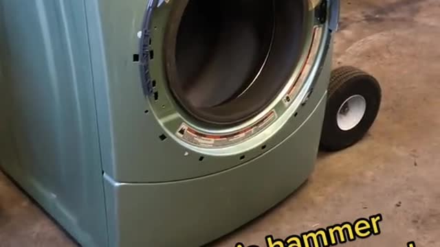 Not even Thor's hammer could take out this Whirlpool washer!!