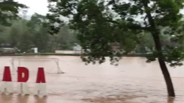 The flood hit a village in the mountains