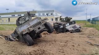 Destroyed American Hummer Armored Vehicles