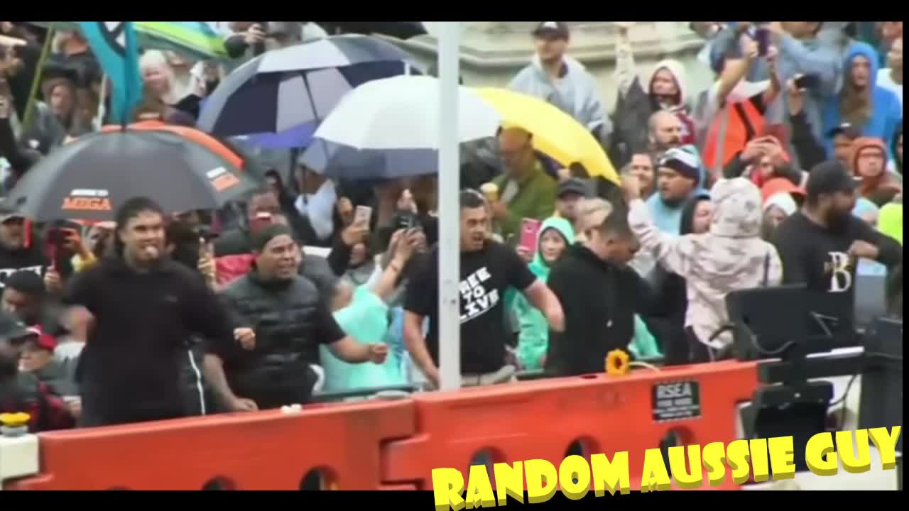 HAKA DANCING AT NZ PROTEST - CONVOY 2022 - NEW ZEALAND