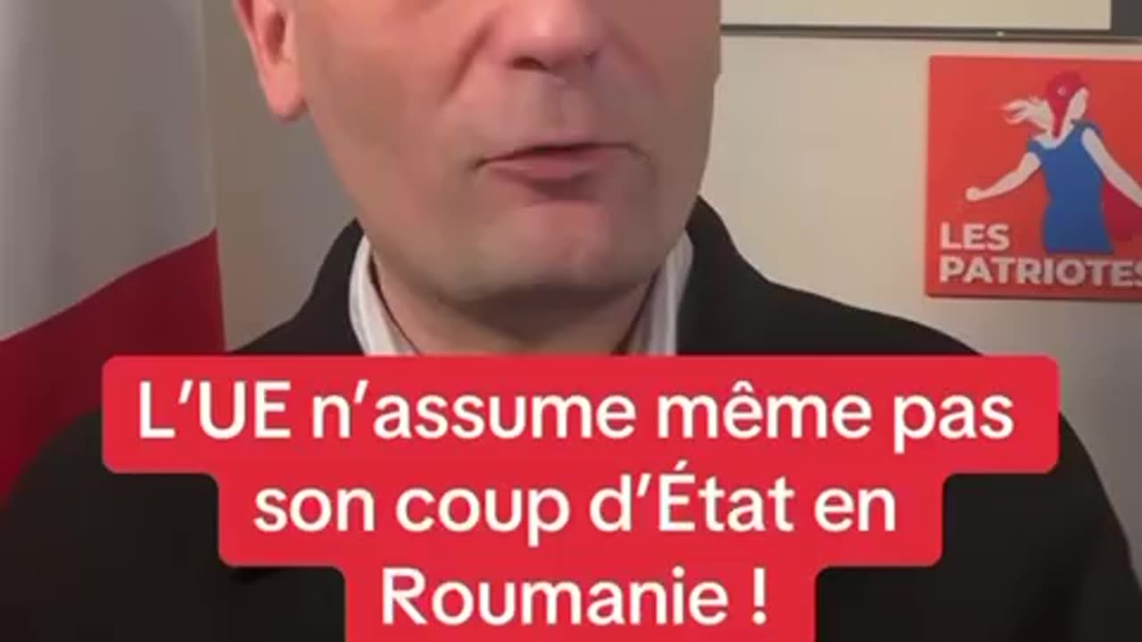 Florian Philippot dénonce la tentative de coup d’Etat de l’UE en Roumanie.