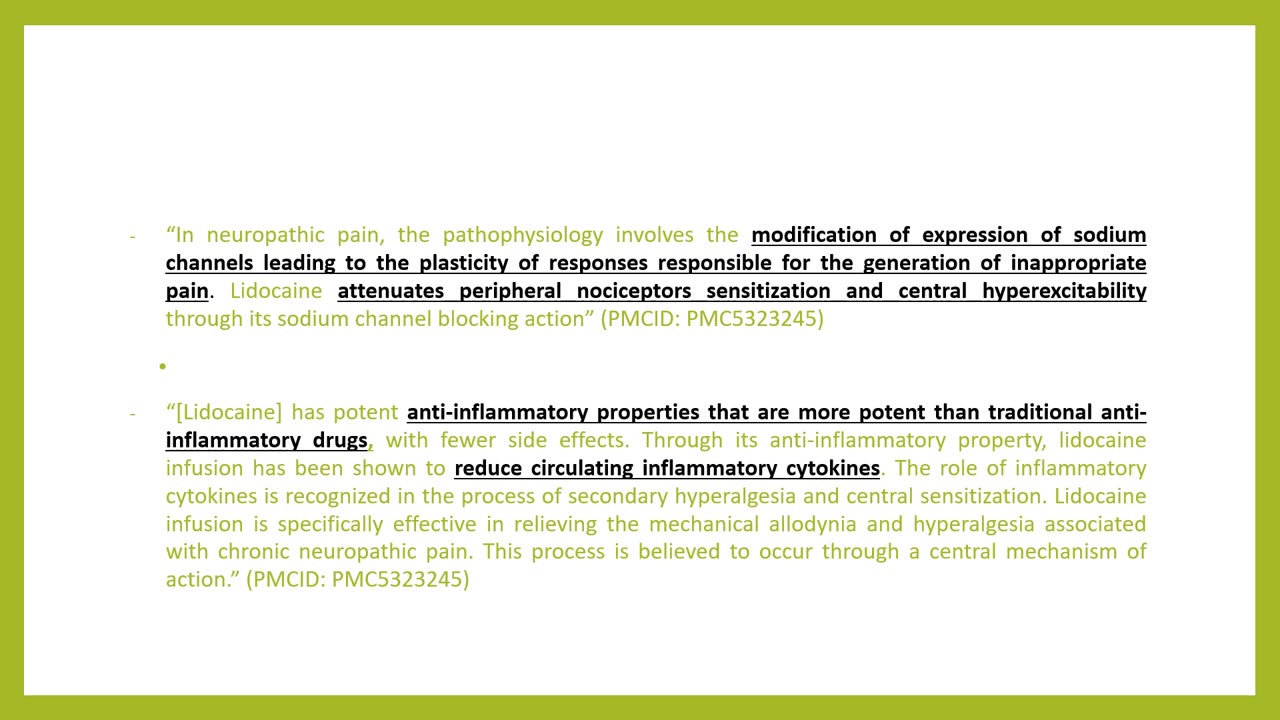 Intravenous lidocaine for chronic pain?