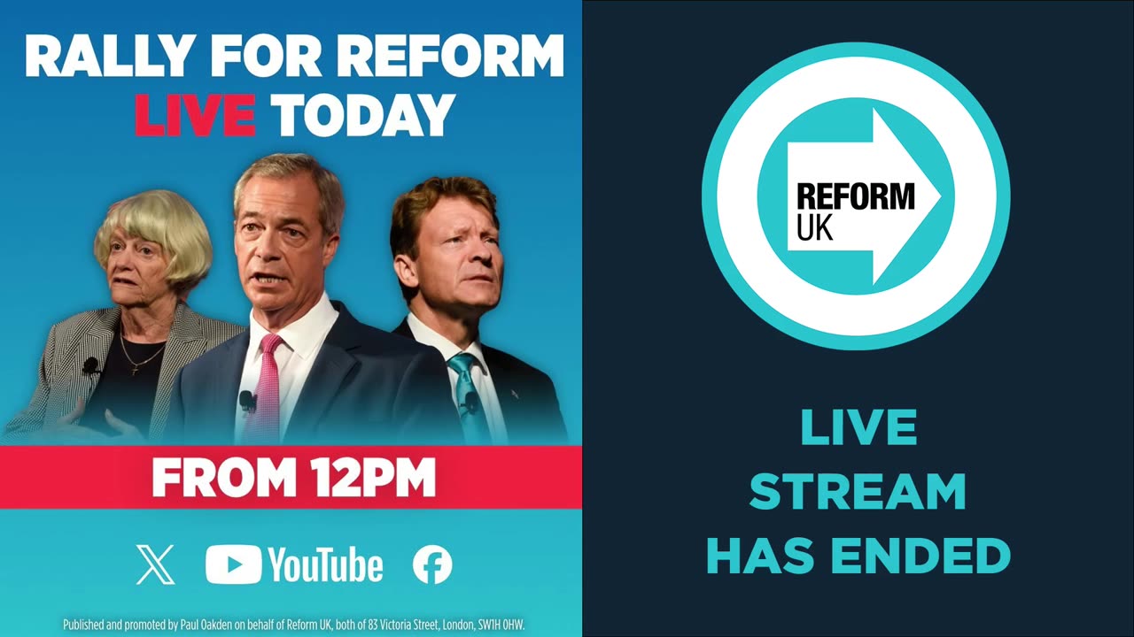 Rally For Reform UK : Birmingham NEC 30 June 2024