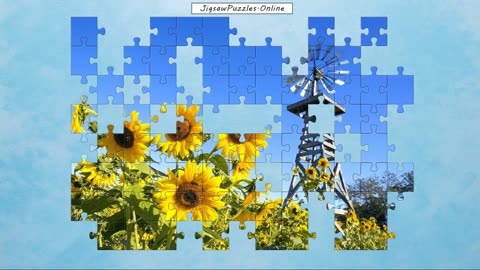 Windmill and Sunflowers Jigsaw Puzzle Online