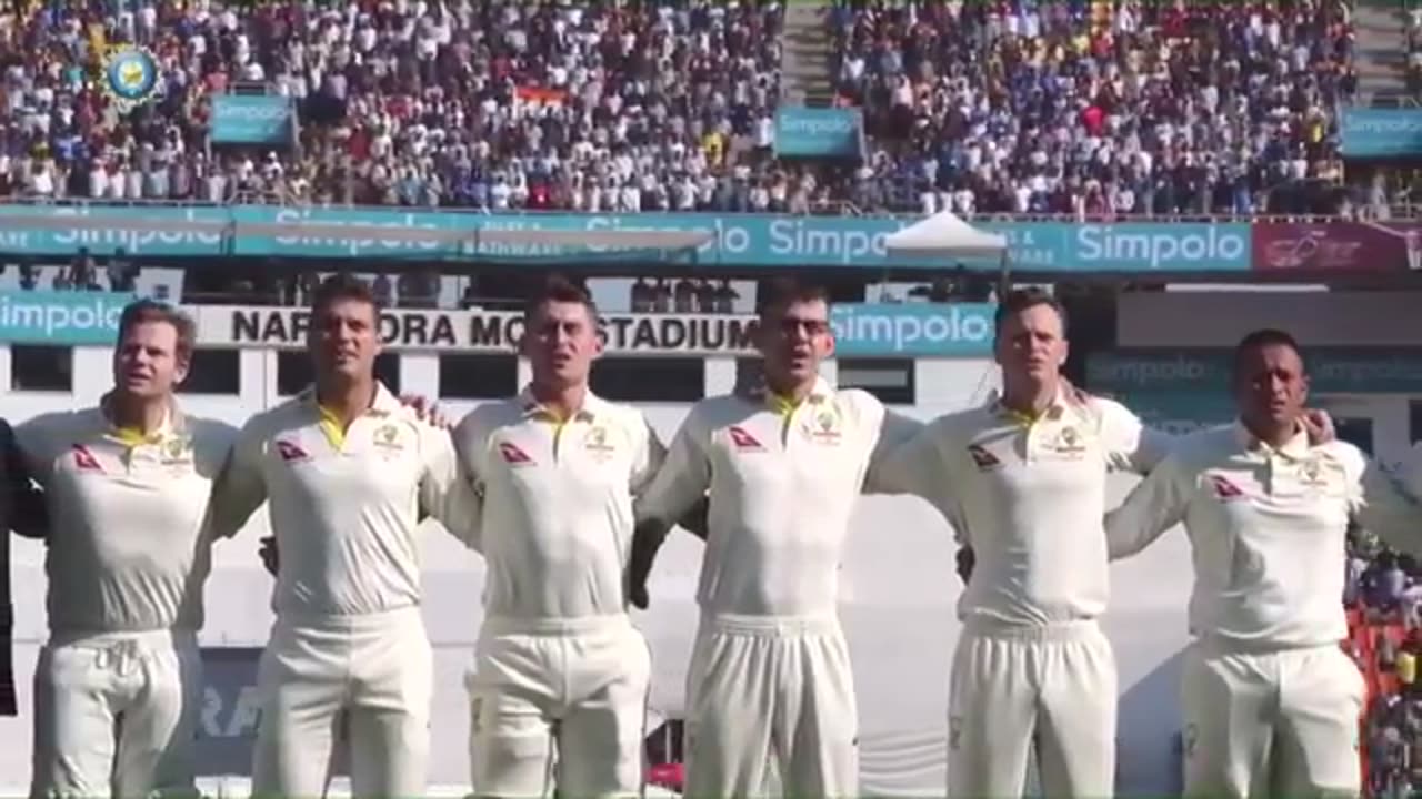 Pm Modi and pm Albenese during national anthem at Narendr modi stadium