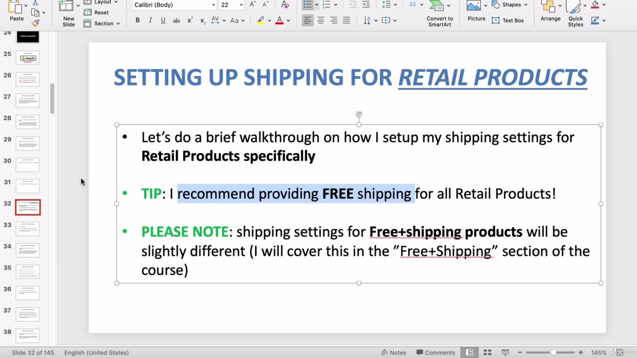 Shopify overview-09Shipping Settings for Retail Products