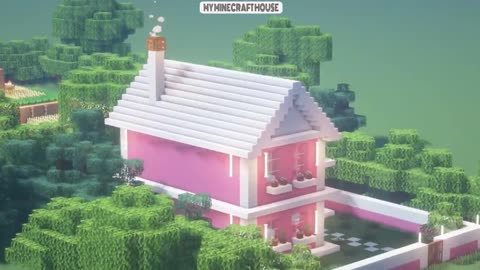 MINECRAFT_ How to build a lovely pink house super simple