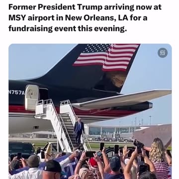 President Trump Arriving At MSY Airport in New Orleans LA For Fundraising Event