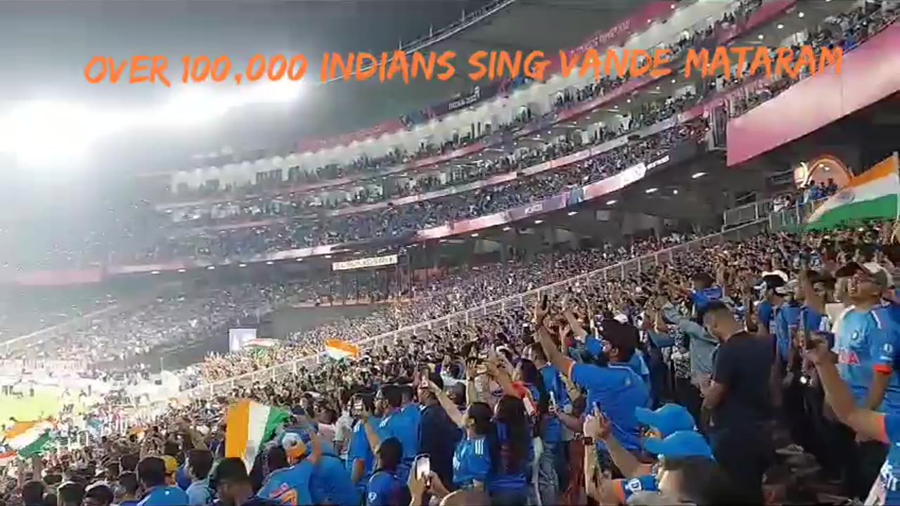 Remarkable: Over 100,000 + Indians Sing VANDE MATARAM - Emotion Overflow! #indvspak