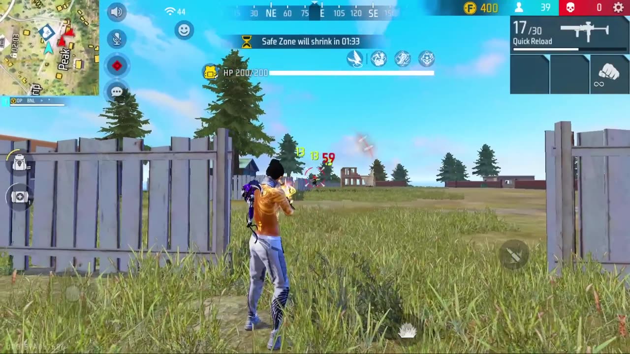 Free Fire solo Vs squad Game play