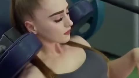 Cute Girl Doing Workout In Gym