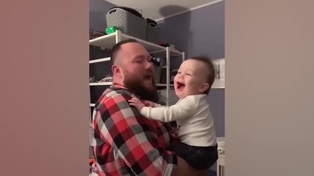 very funny videos baby enjoying with dad